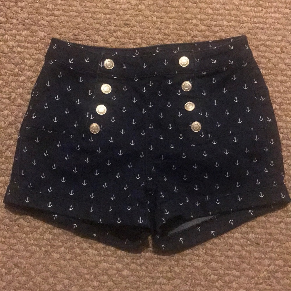 Nautical high waisted anchor shorts Rue21